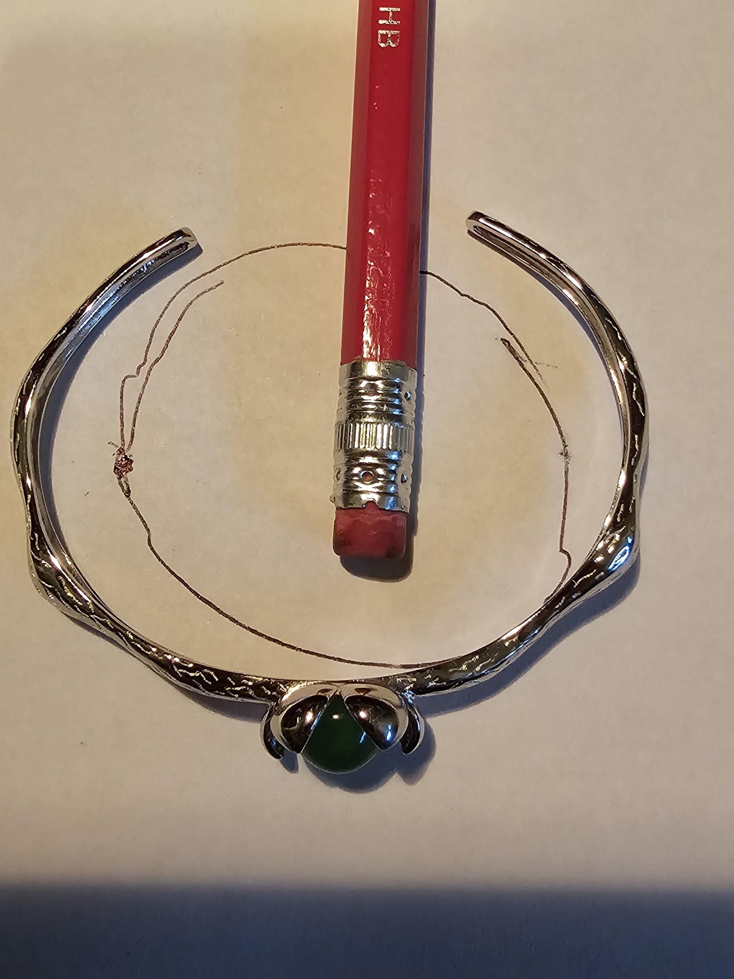 Uranium Glass Bracelet new Sterling Silver with a vintage dark Green Uranium glass Round cut stone that glows under black / UV light