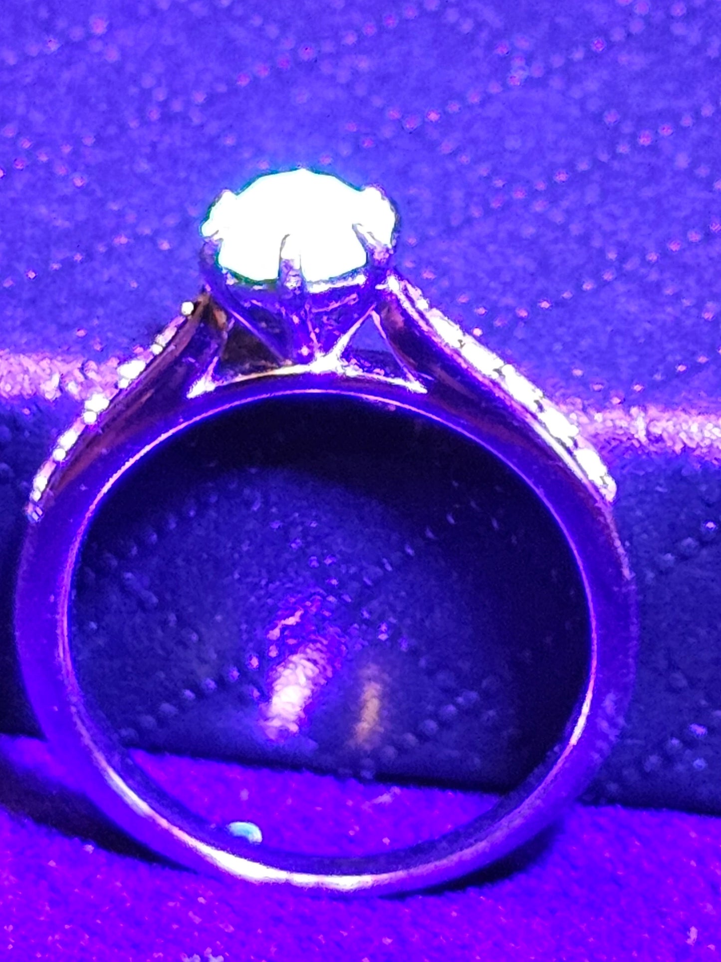 Uranium Glass Round cut Ring size 5, through size 10.5 in Sterling Silver vintage Uranium glass stone that glows under black / UV light