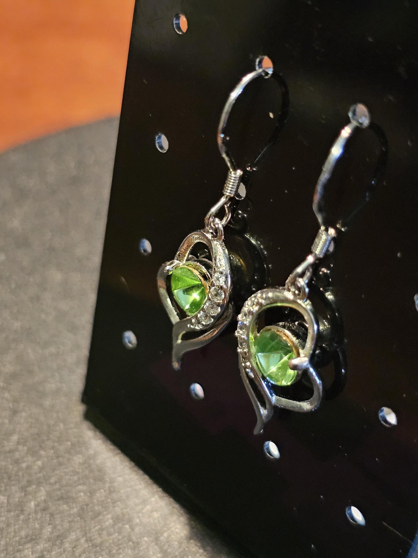 Uranium Glass Earrings in new Sterling Silver with Vintage Oval cut Uranium Glass stones that glows under black/UV light