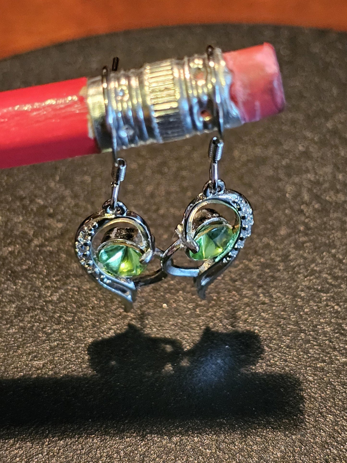 Uranium Glass Earrings in new Sterling Silver with Vintage Oval cut Uranium Glass stones that glows under black/UV light