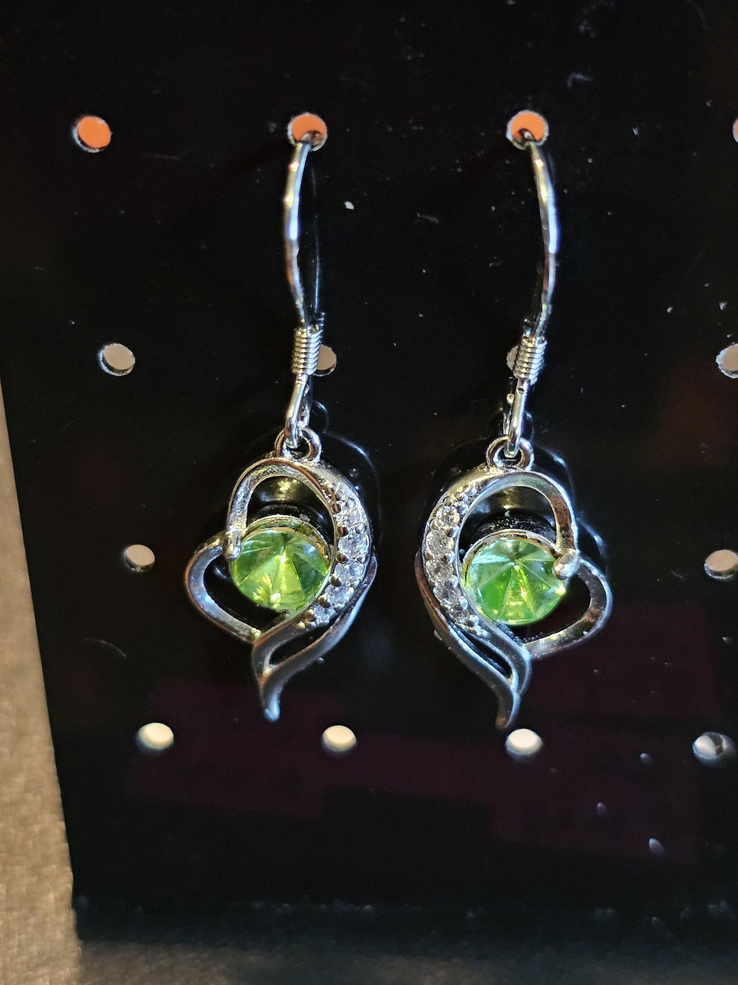 Uranium Glass Earrings in new Sterling Silver with Vintage Oval cut Uranium Glass stones that glows under black/UV light