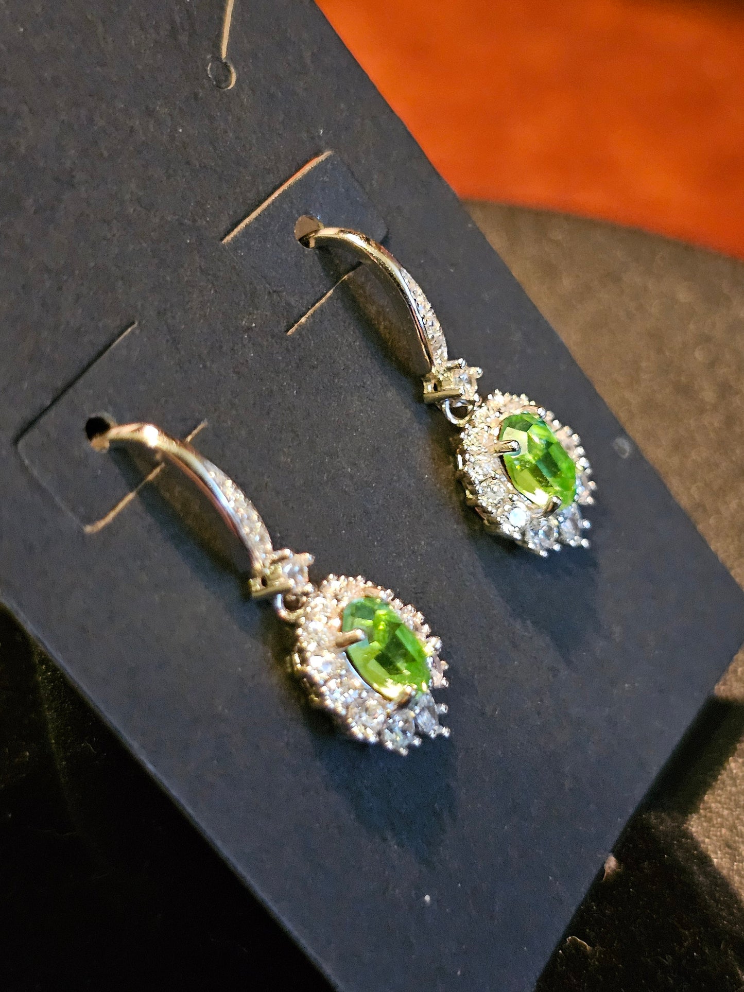 Uranium Glass Earrings in new Sterling Silver with Vintage5x7 mm Oval cut Uranium Glass stones that glow under black/UV light