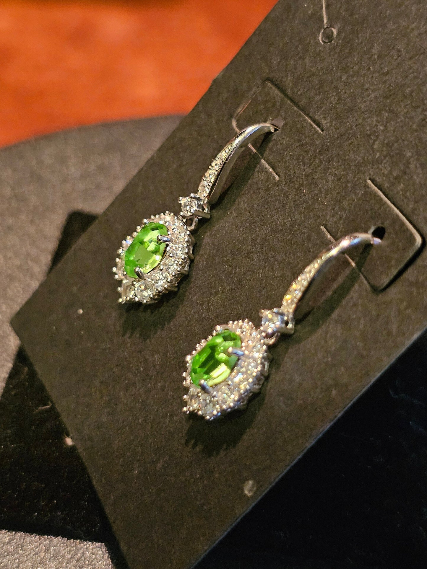 Uranium Glass Earrings in new Sterling Silver with Vintage5x7 mm Oval cut Uranium Glass stones that glow under black/UV light