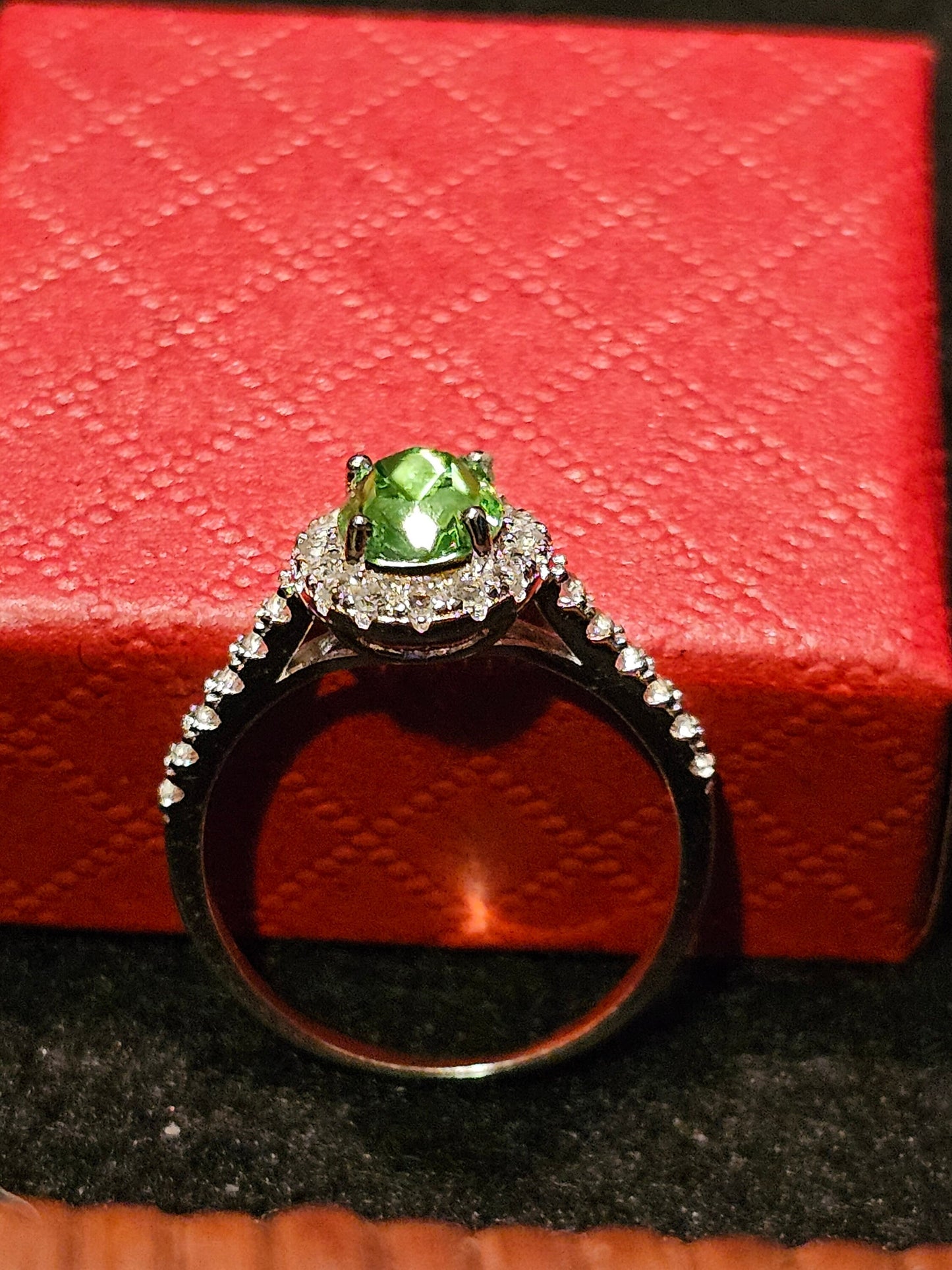 Uranium Glass Oval cut Ring size 4 through 10.5 in new Sterling Silver with vintage Uranium glass stone that glows under black / UV light