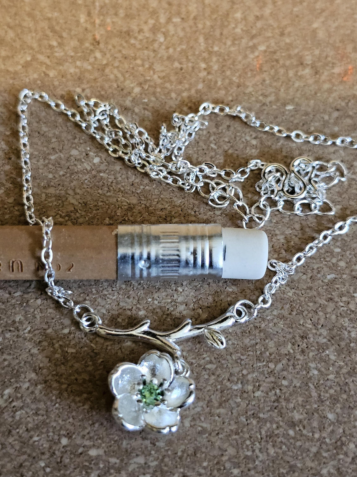 Uranium Glass Pendant w/ silver PLATED necklace new Sterling Silver setting with vintage Uranium glass stone that glows under black/UV light