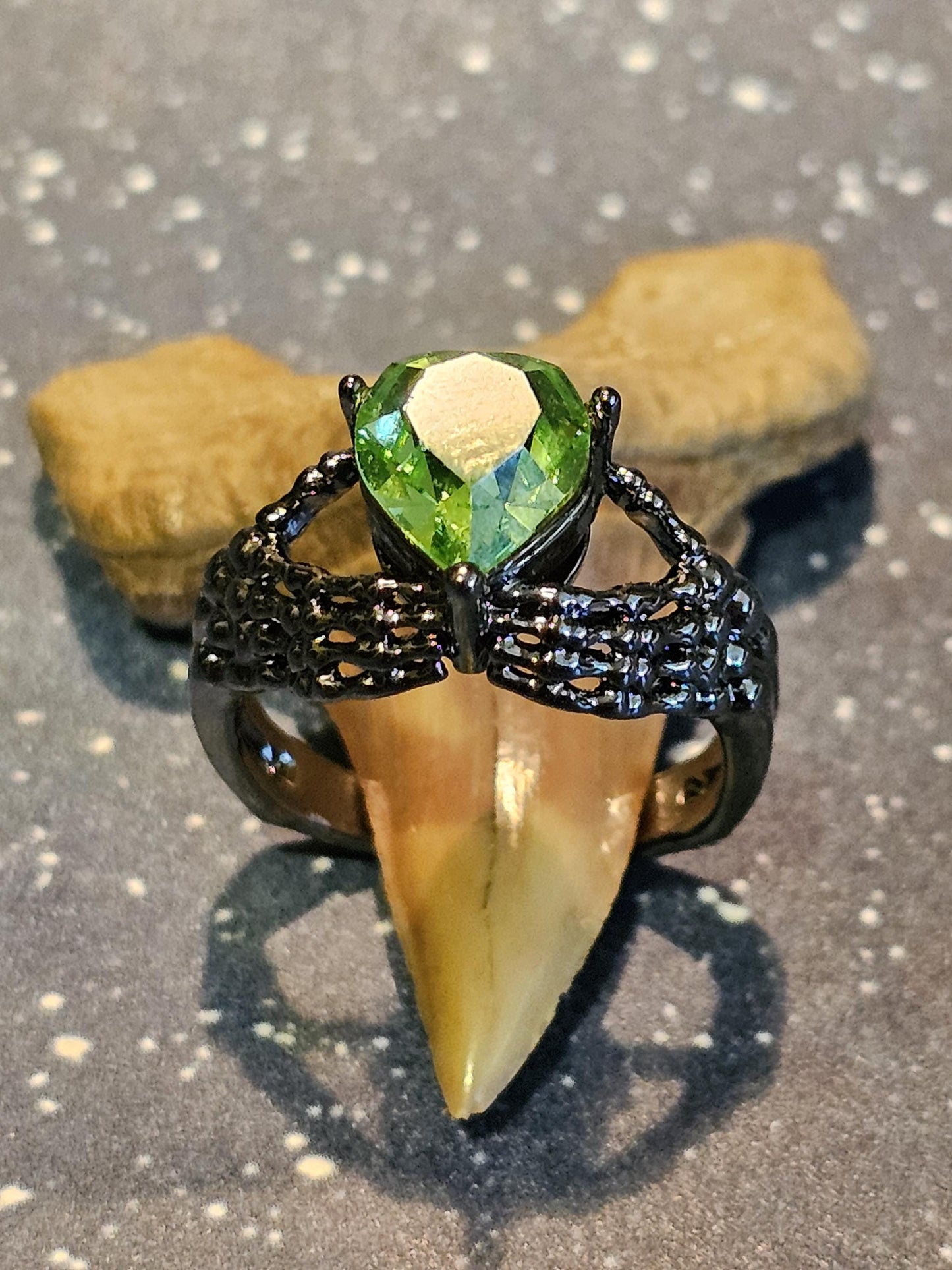 Uranium Glass Heart cut new Elecplated Claddagh Ring in size 6 to 10 with a vintage Uranium glass stone that glows under black/UV light
