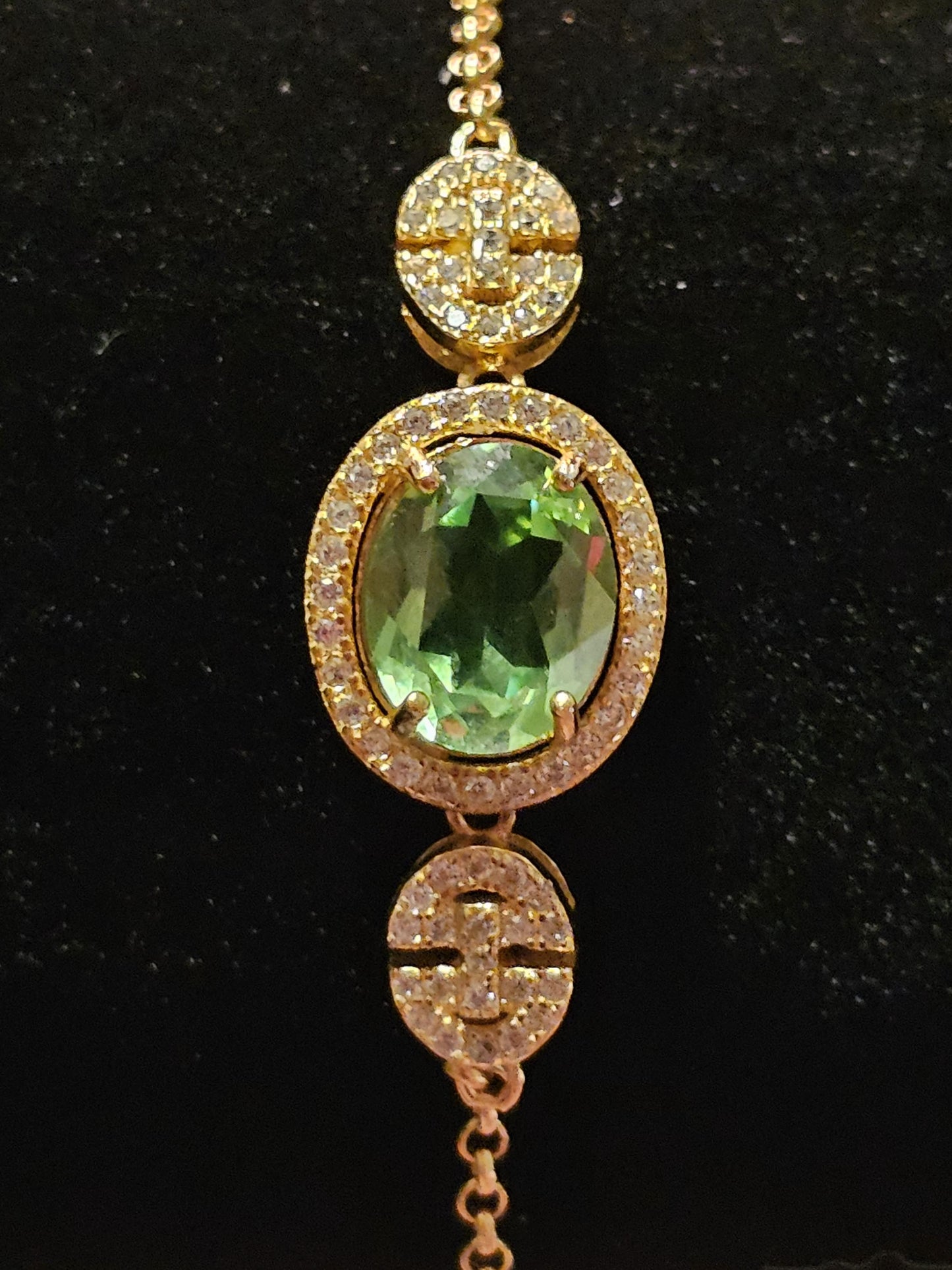 Uranium Glass Bracelet new Sterling Silver containing a vintage 10x8 mm Uranium glass Oval cut stone that glows under black / UV light