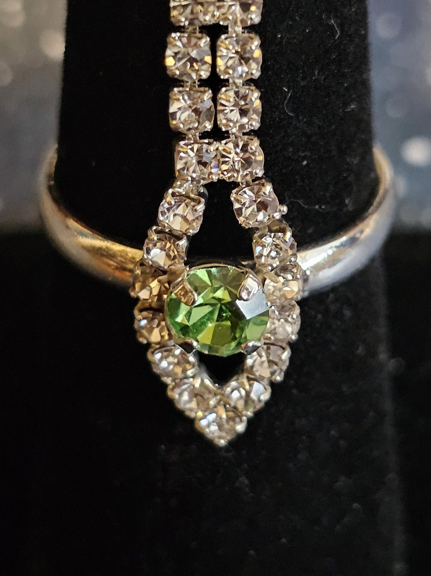 Uranium Glass Slave Bracelet Silver Plated with 19 vintage Uranium glass Round cut stones that glow under black / UV light