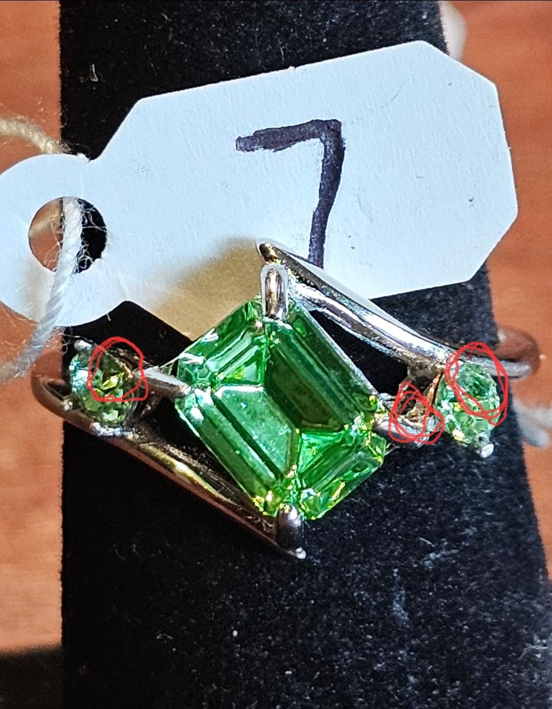 Uranium Glass Rings various sizes READ DESCRIPTION!!!! Sterling Silver with vintage Uranium glass stones that glow under black / UV light