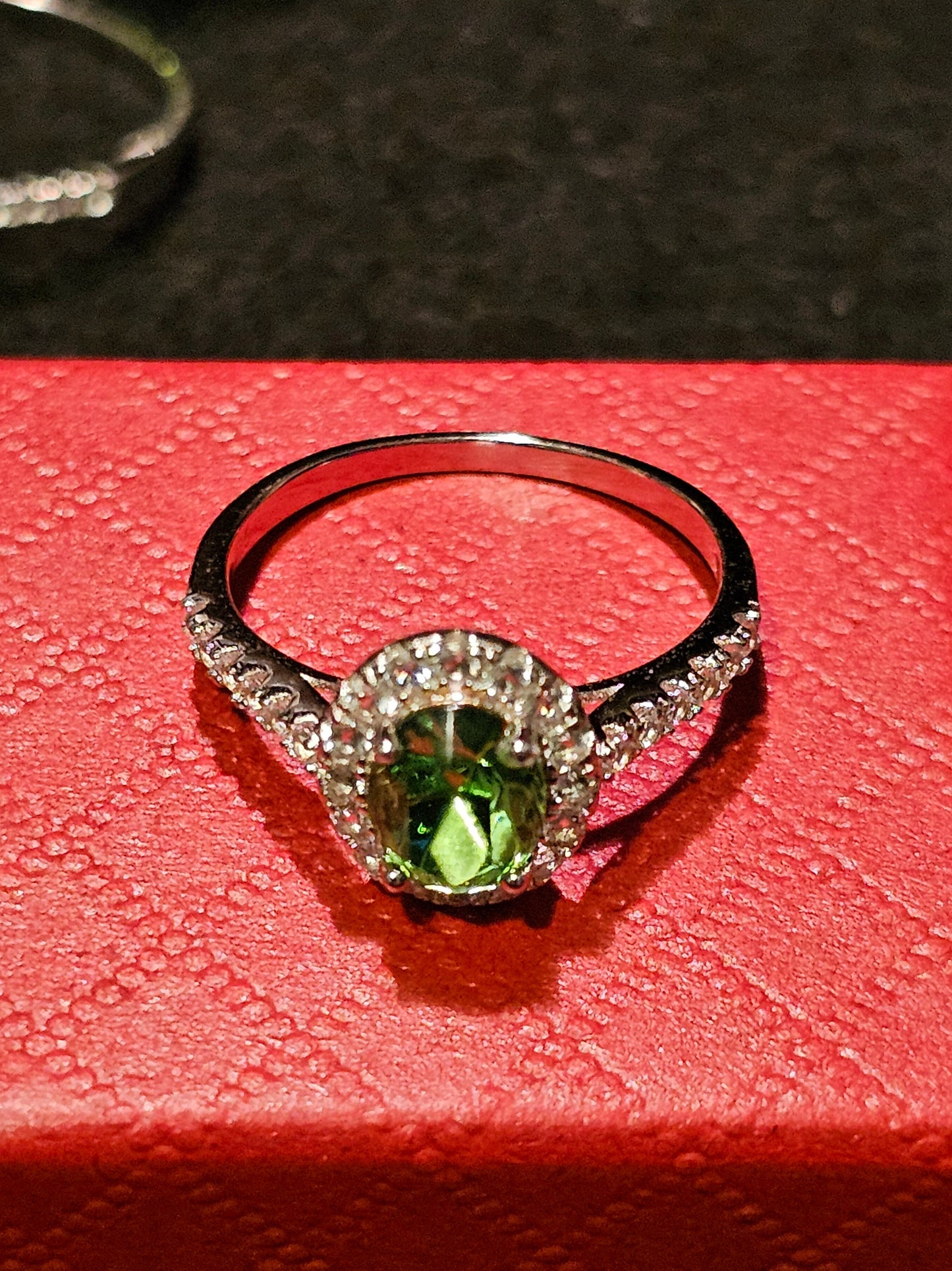 Uranium Glass Oval cut Ring size 4 through 10.5 in new Sterling Silver with vintage Uranium glass stone that glows under black / UV light