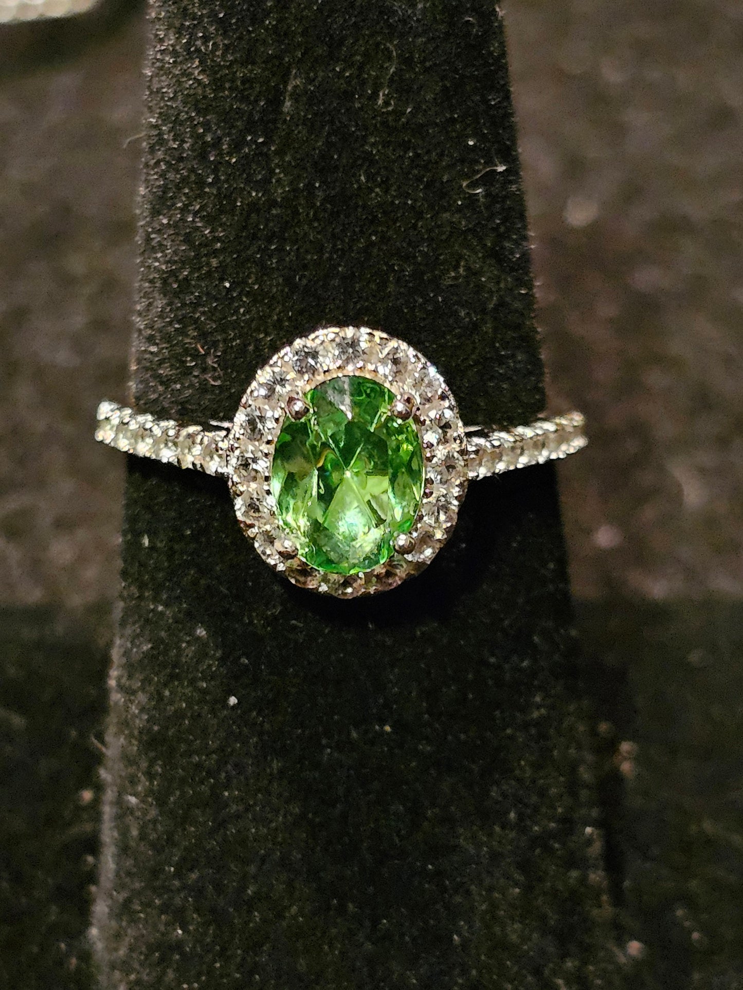 Uranium Glass Oval cut Ring size 4 through 10.5 in new Sterling Silver with vintage Uranium glass stone that glows under black / UV light