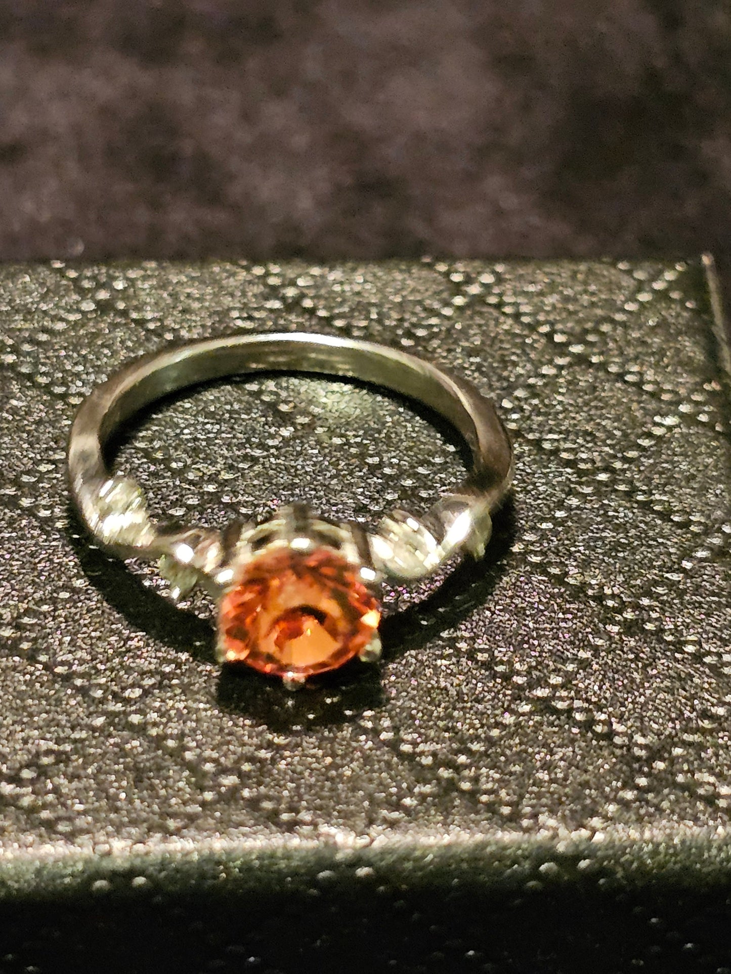 Uranium Glass Round cut Ring size 5 to 11 new Sterling Silver with a vintage rare Pink Uranium glass stone that glows under black / UV light