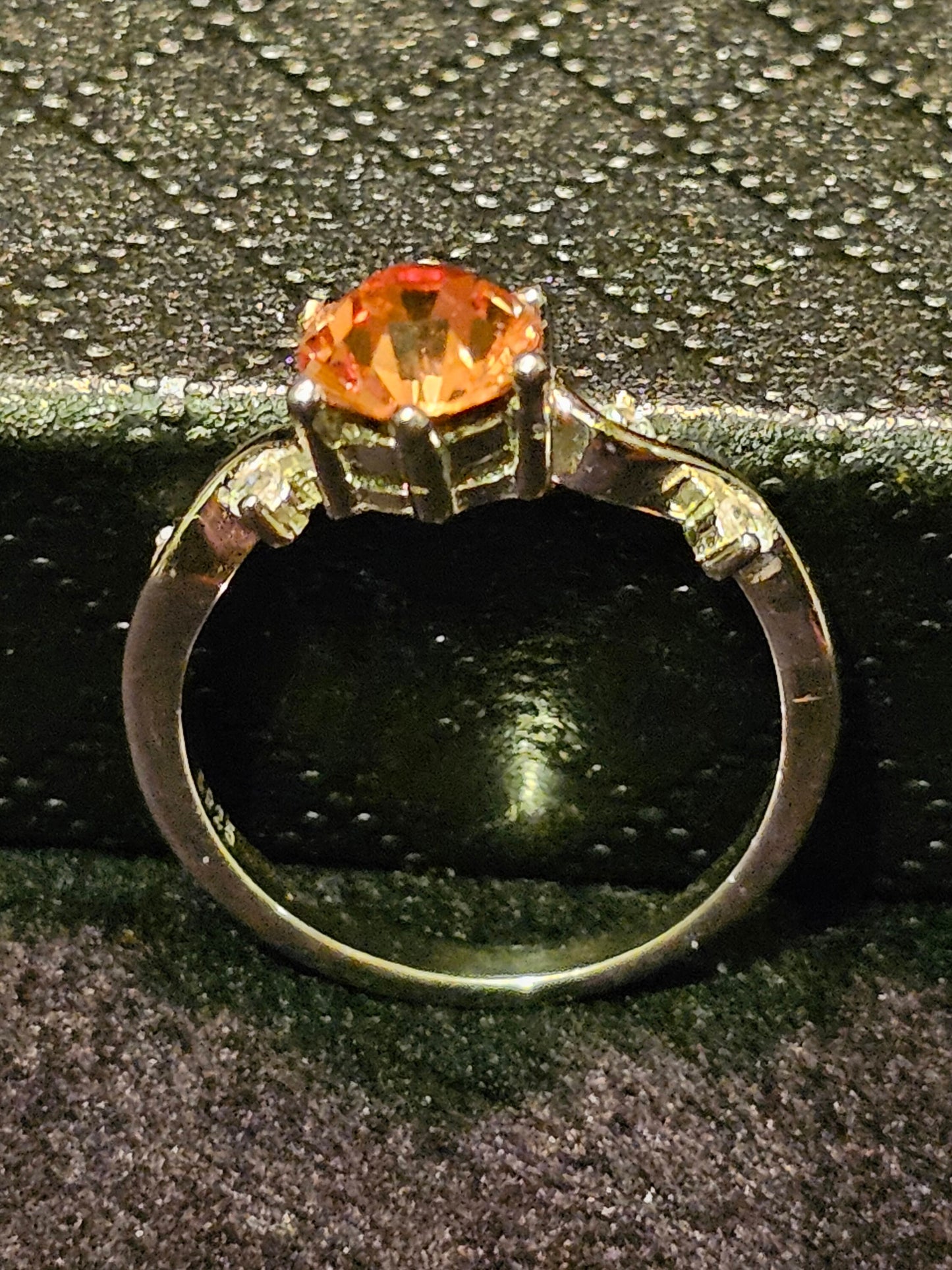 Uranium Glass Round cut Ring size 5 to 11 new Sterling Silver with a vintage rare Pink Uranium glass stone that glows under black / UV light