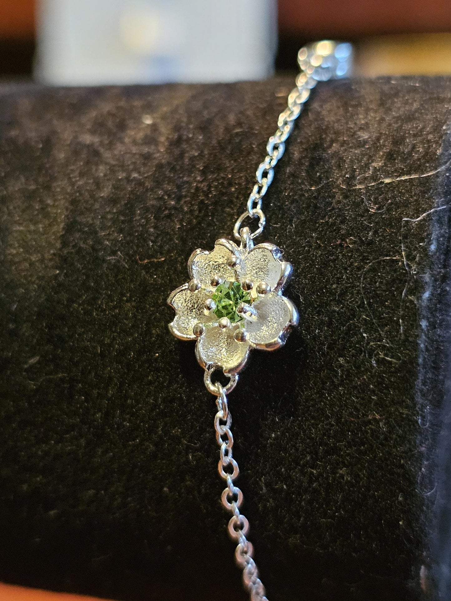 Uranium Glass Jewelry gift set Sterling Silver adjustable ring, earrings, necklace, bracelet vintage Uranium glass glows under black/UV ligh