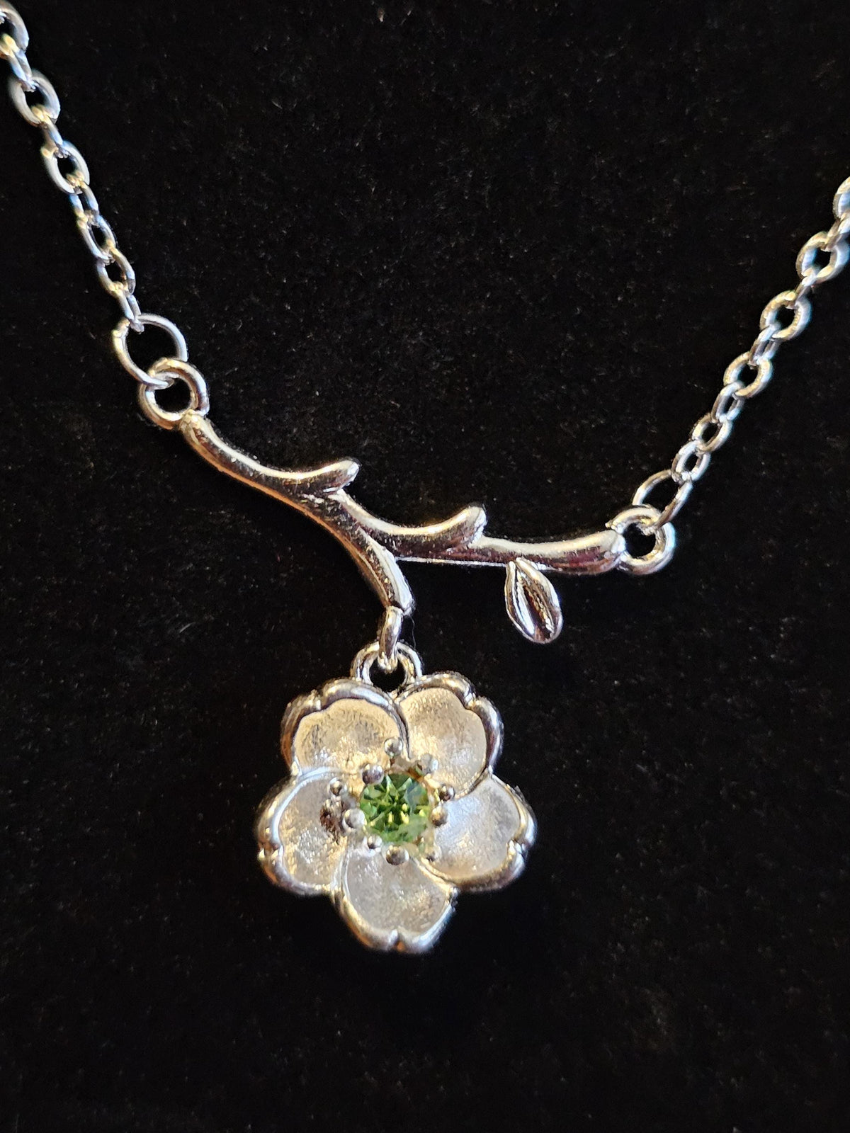 Uranium Glass Pendant w/ silver PLATED necklace new Sterling Silver setting with vintage Uranium glass stone that glows under black/UV light