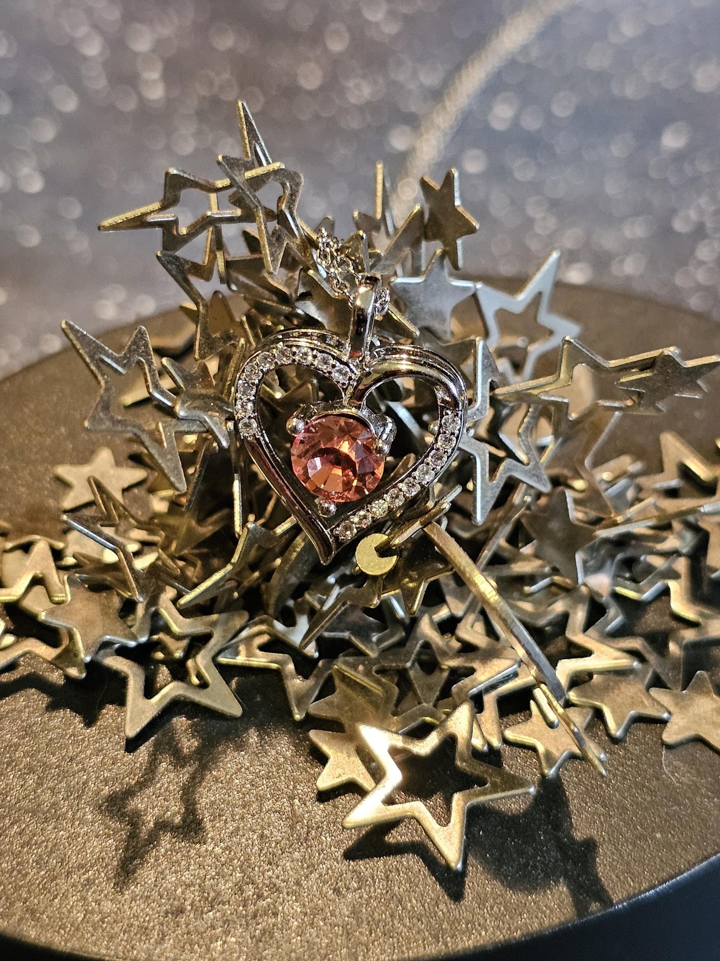 Uranium Glass Pendant w/ necklace, new Sterling Silver setting with vintage Heart cut Uranium glass stone that glows under black/UV light