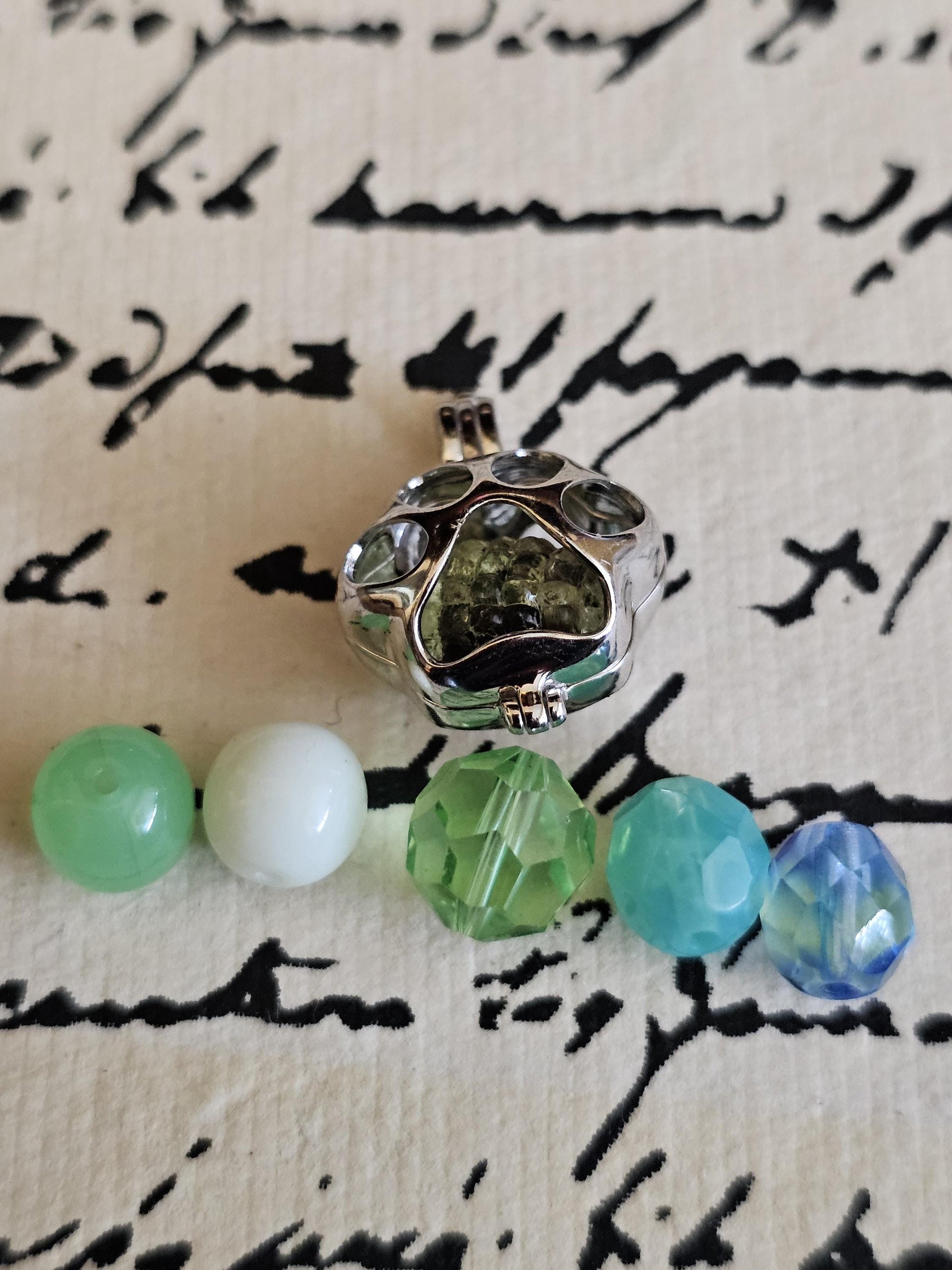 Uranium Glass Pendant new Sterling Silver Puppy Paw with vintage 12x8 Pineapple bead + extra Uranium Glass that glows under black/UV light