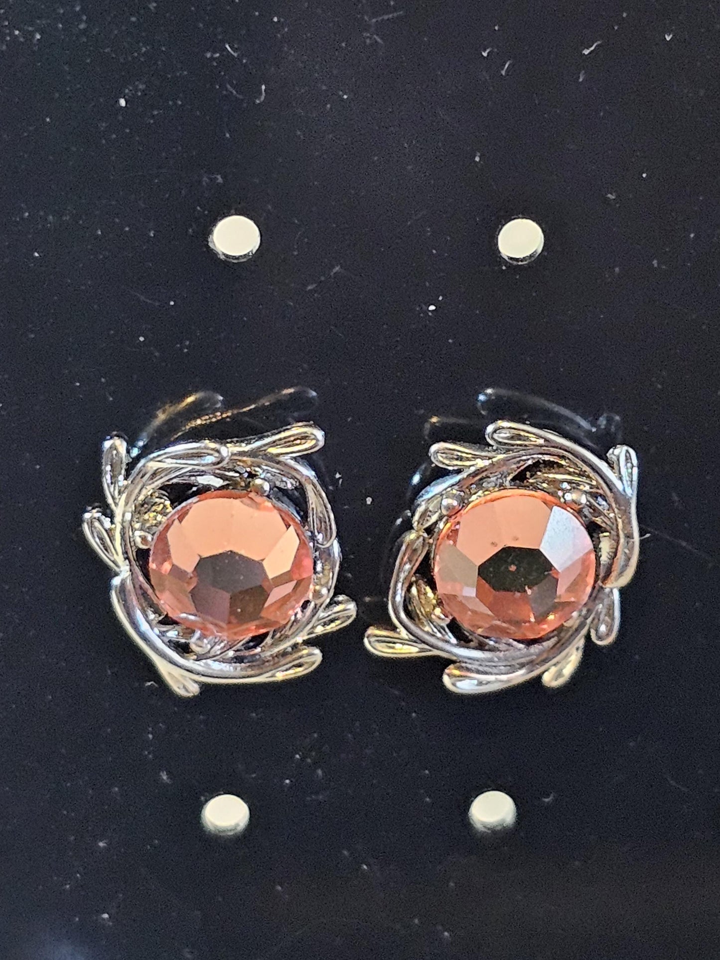 Uranium Glass Earrings in new Sterling Silver with Vintage 6mm Round cut rare Pink Uranium Glass stones that glow under black/UV light