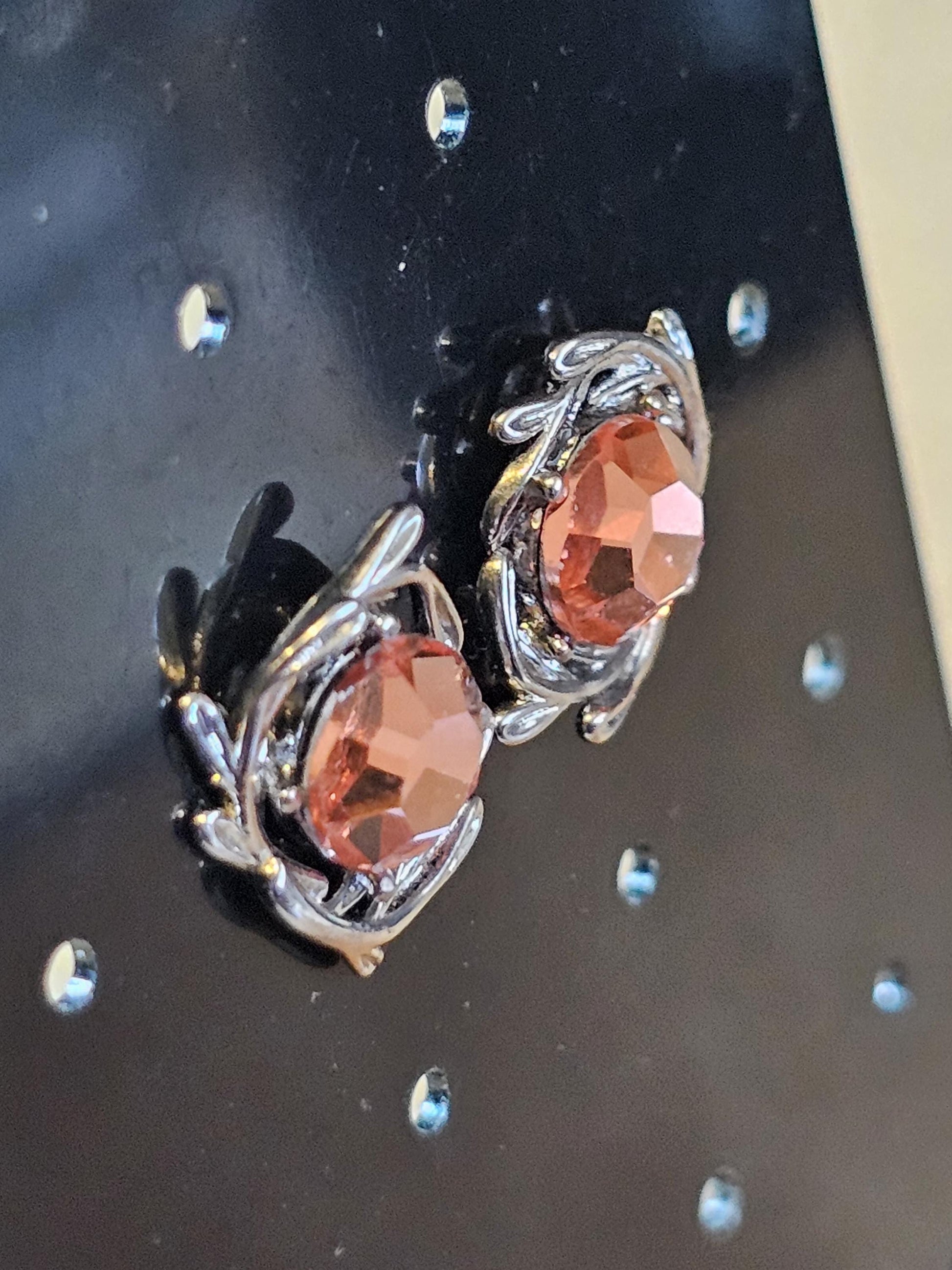 Uranium Glass Earrings in new Sterling Silver with Vintage 6mm Round cut rare Pink Uranium Glass stones that glow under black/UV light