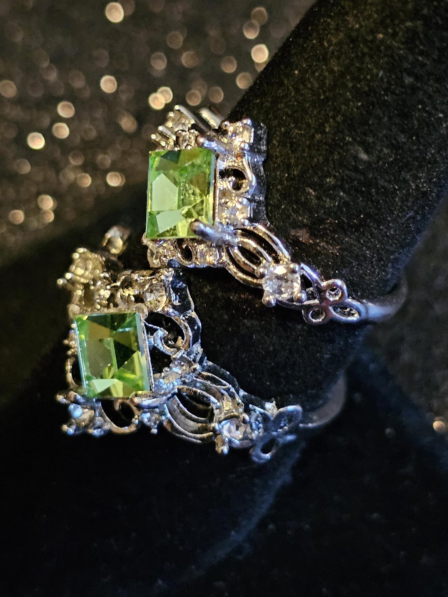 Uranium Glass Rings various sizes READ DESCRIPTION!!!! Sterling Silver with vintage Uranium glass stones that glow under black / UV light