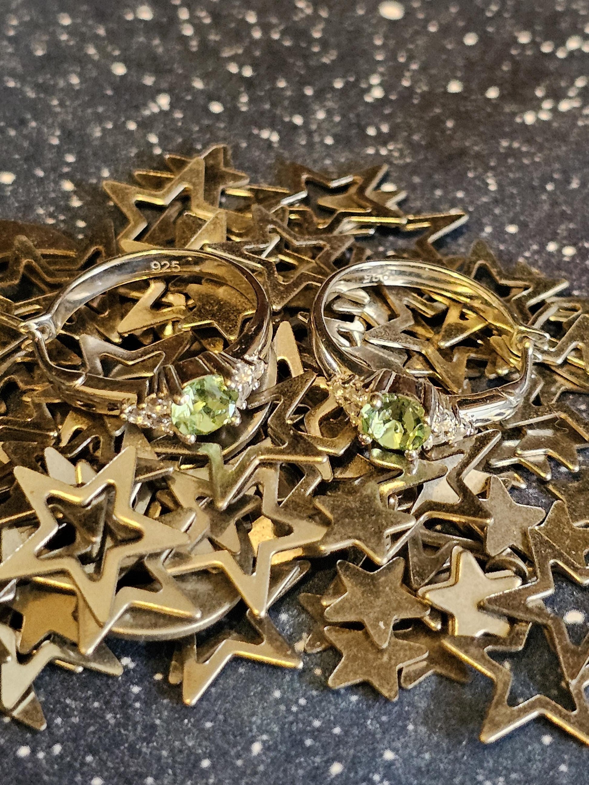 Uranium Glass Earrings in new Sterling Silver Leverback hoop style with Vintage 5 mm RD Uranium Glass stones, that glow under black/UV light