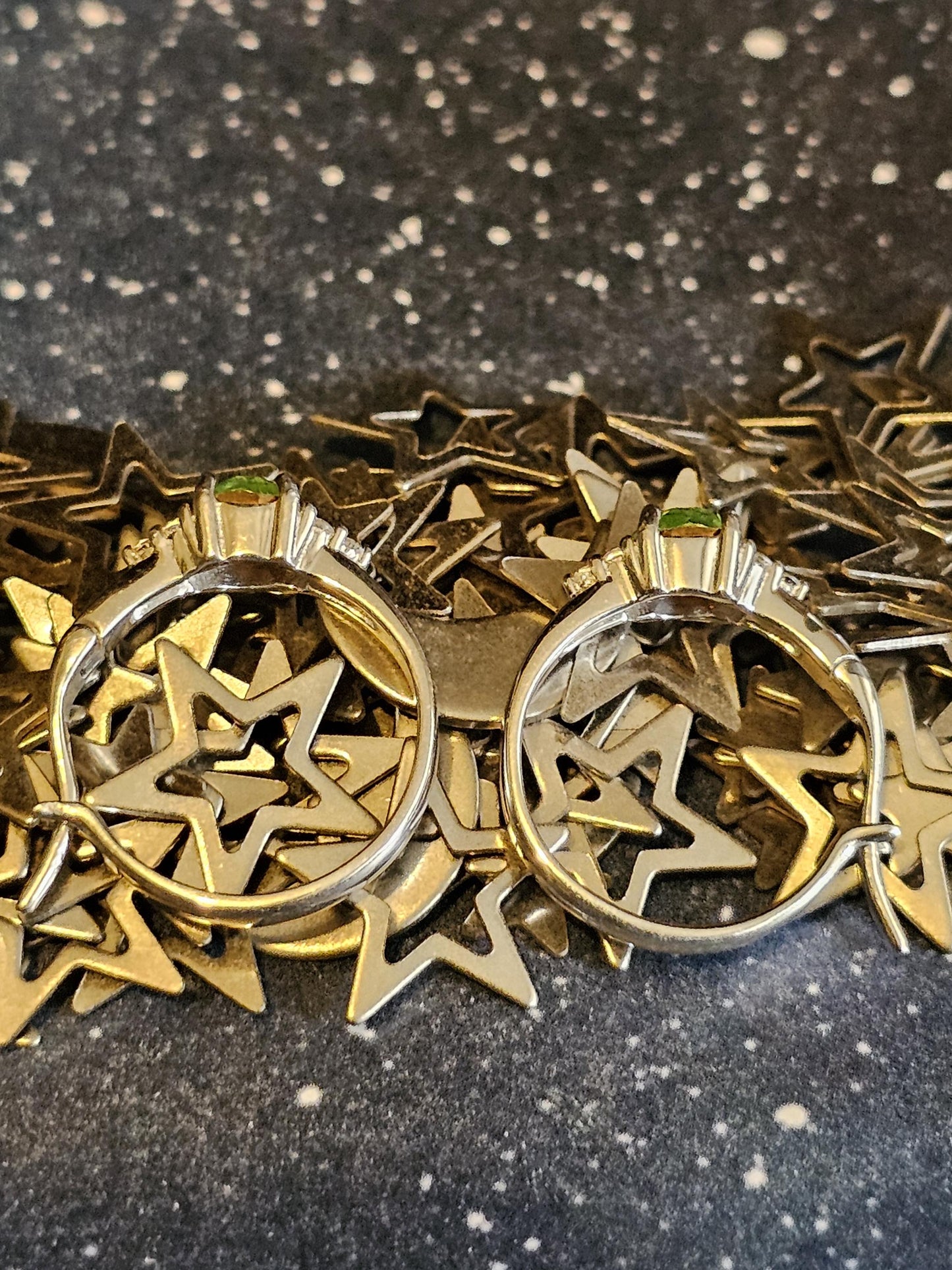 Uranium Glass Earrings in new Sterling Silver Leverback hoop style with Vintage 5 mm RD Uranium Glass stones, that glow under black/UV light