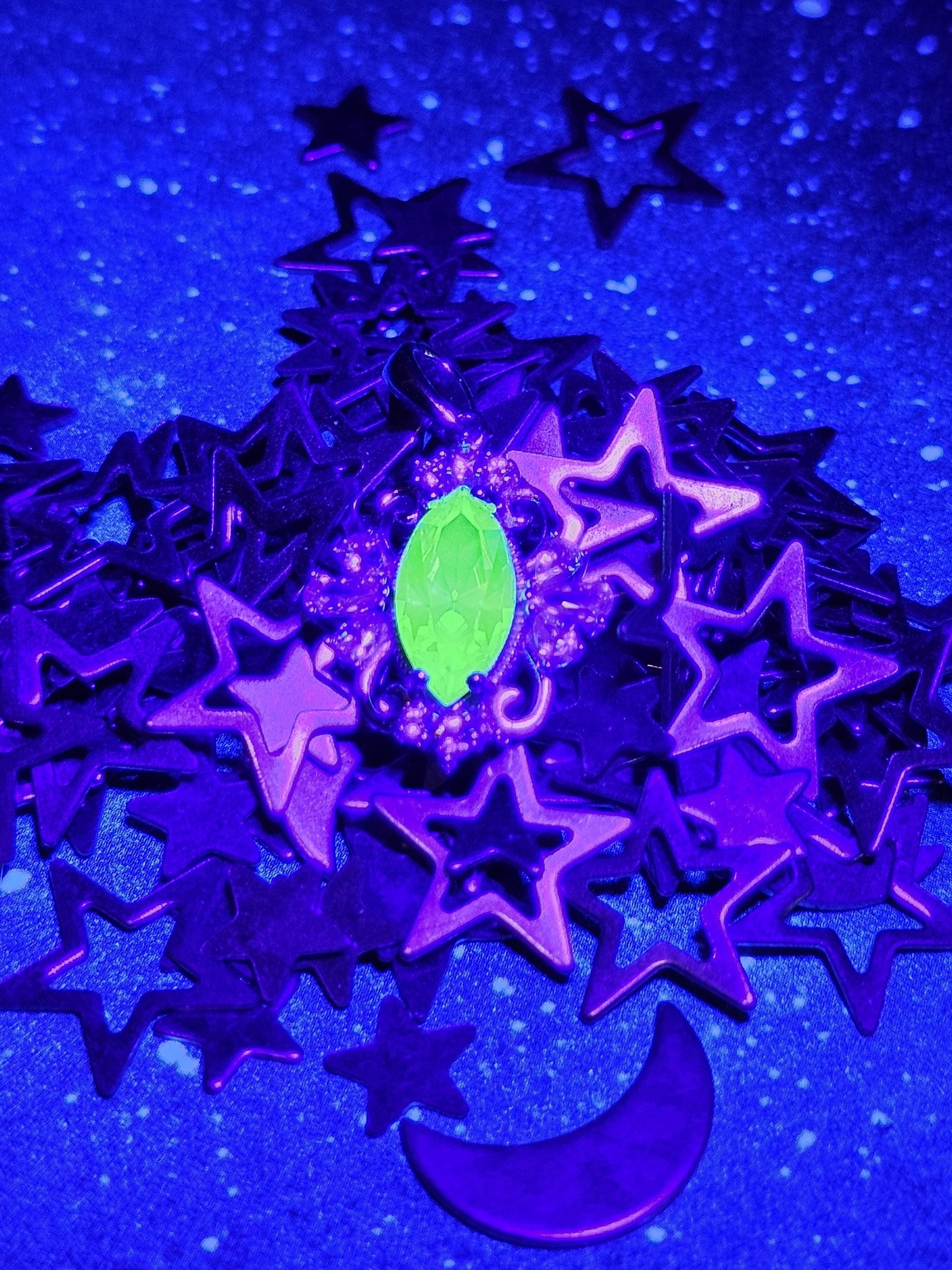 Uranium Glass Pendant in new Sterling Silver Fleur De Lis with a vintage 12x6 mm Marquise cut Uranium Glass that glows under black/UV light