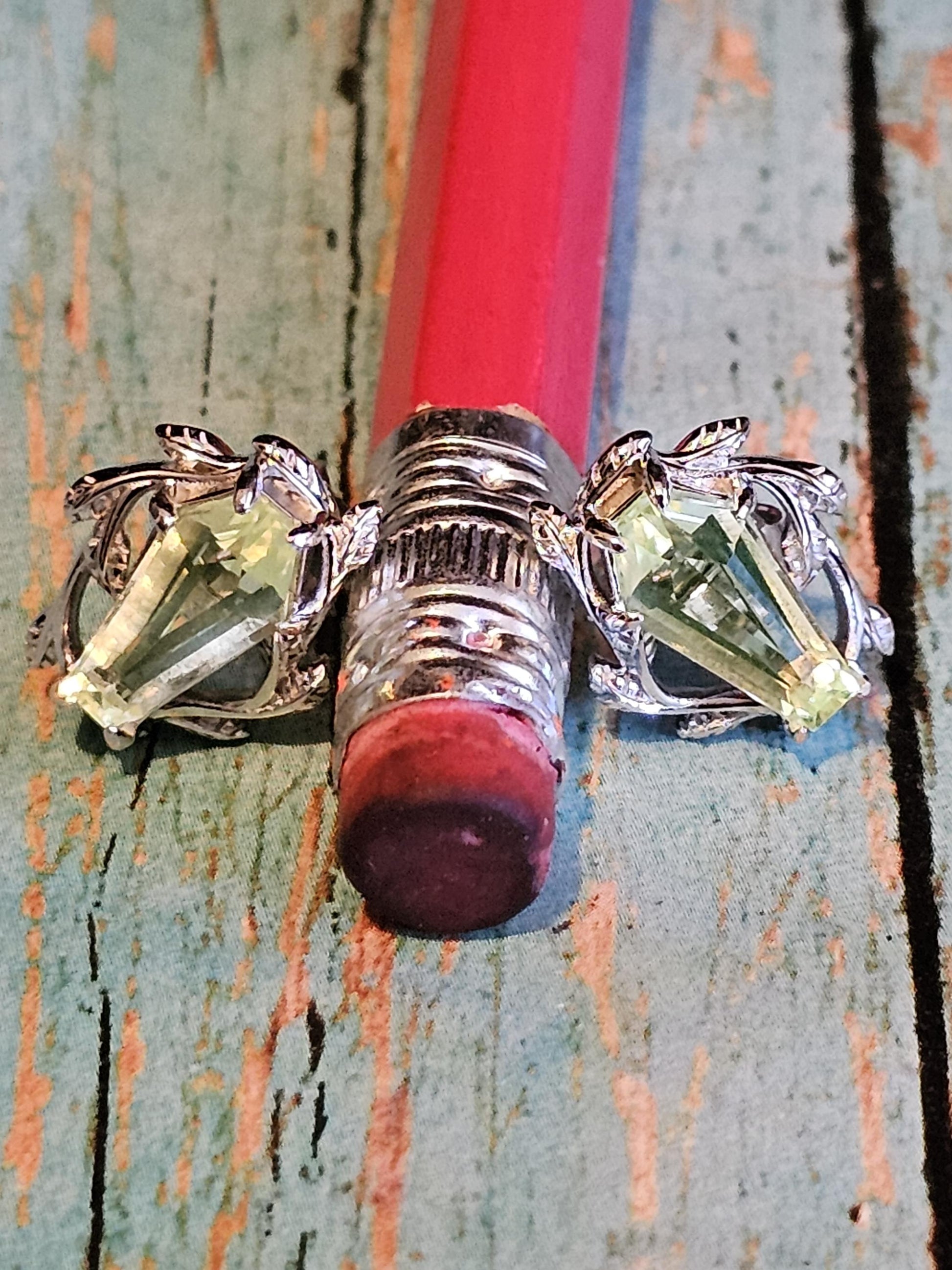 Uranium Glass Coffin cut Earrings in new Sterling Silver with Czech glass 10x5.5 mm Uranium Glass stones that glow under black/UV light