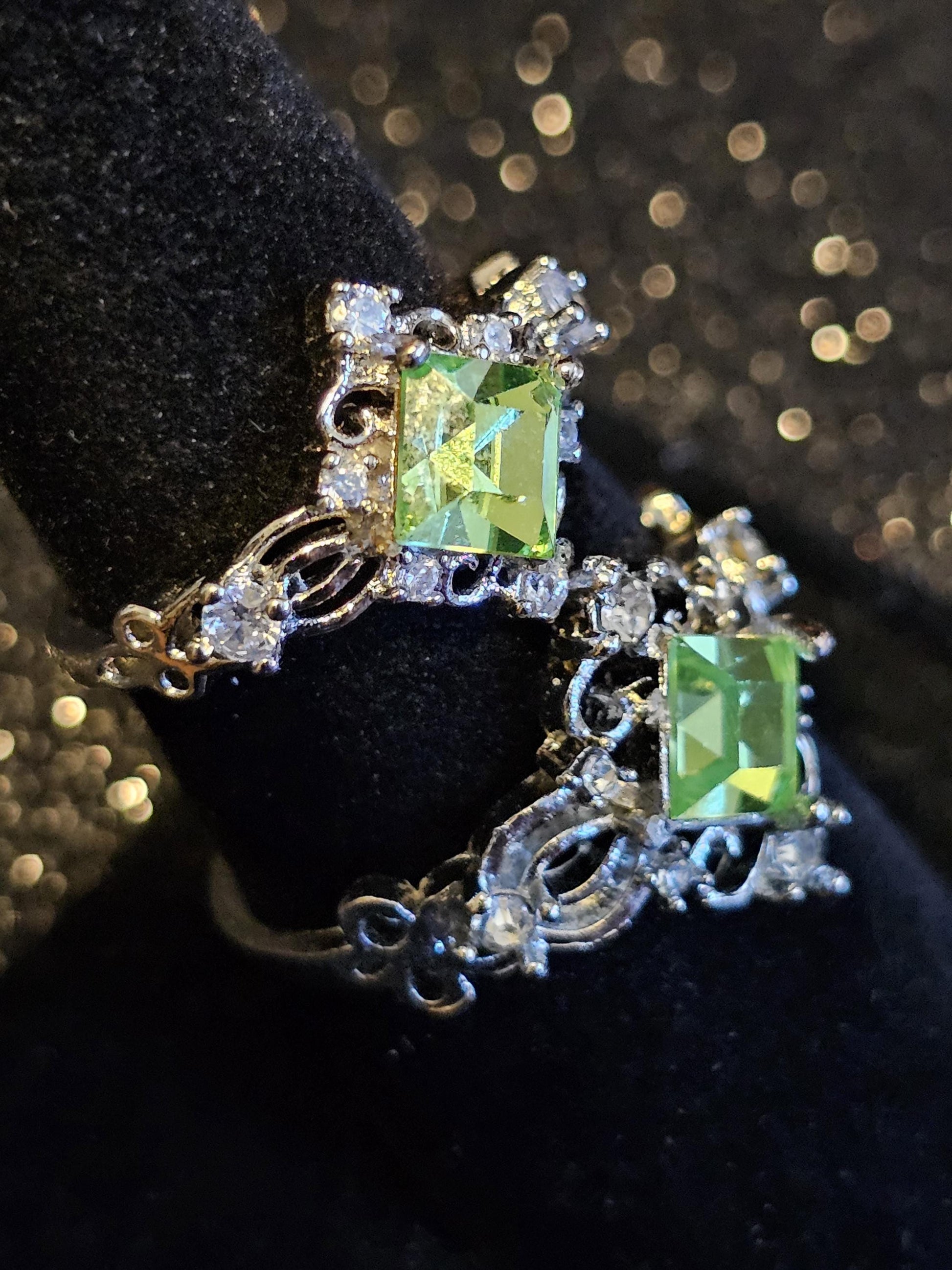 Uranium Glass Rings various sizes READ DESCRIPTION!!!! Sterling Silver with vintage Uranium glass stones that glow under black / UV light