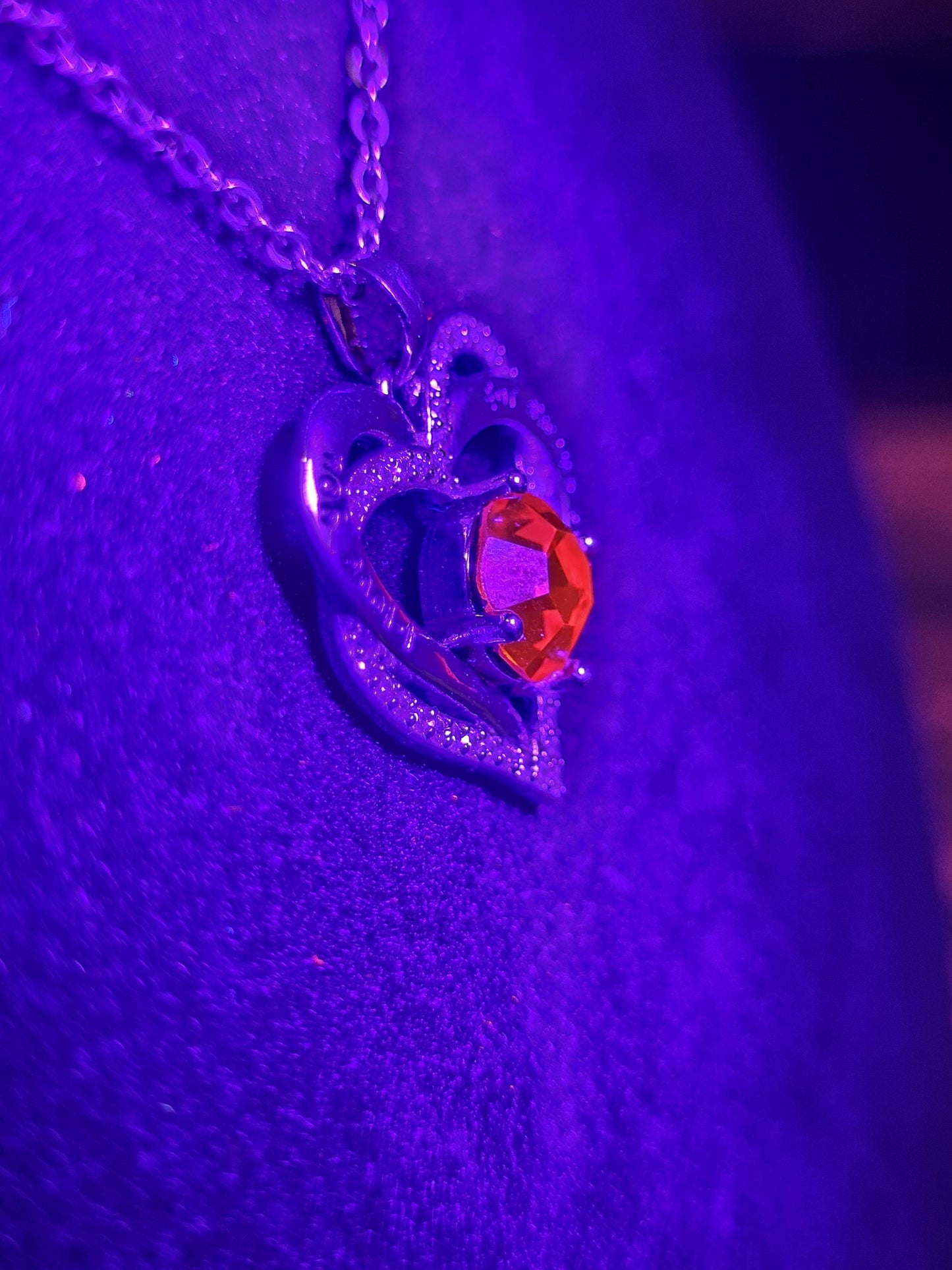 Uranium Glass Pendant w/ Necklace, new Sterling Silver setting with vintage Round cut Cadmium glass stone that glows under black/UV light