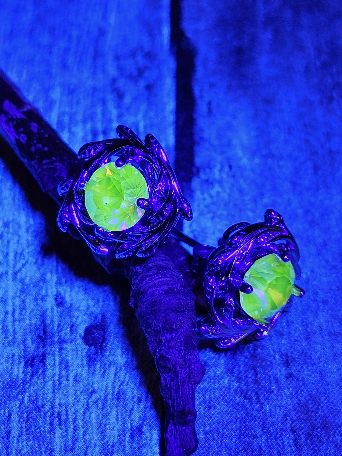 Uranium Glass Earrings in new Sterling Silver with Vintage 6mm Round cut rare Pink Uranium Glass stones that glow under black/UV light