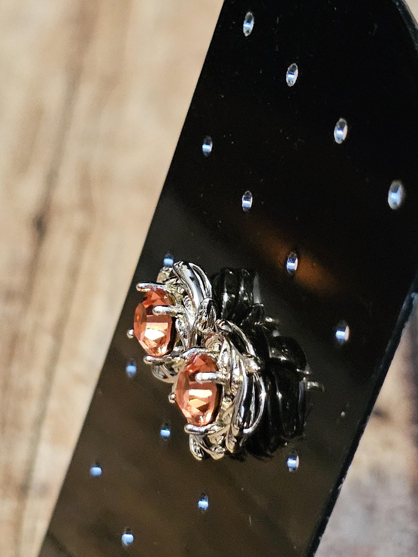 Uranium Glass Earrings in new Sterling Silver with Vintage 6mm Round cut rare Pink Uranium Glass stones that glow under black/UV light