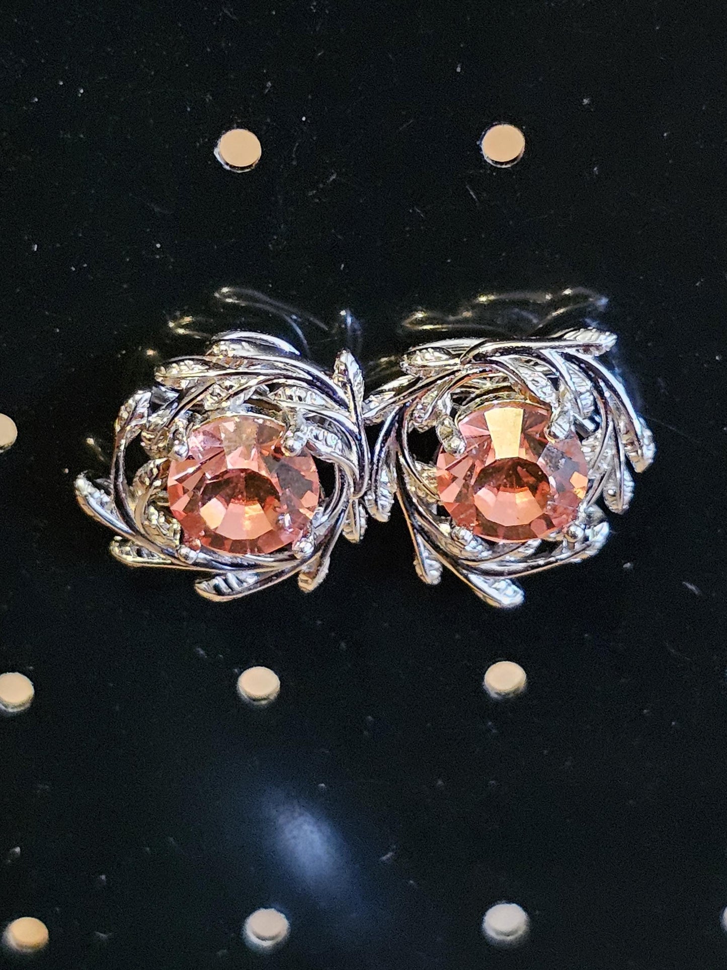 Uranium Glass Earrings in new Sterling Silver with Vintage 6mm Round cut rare Pink Uranium Glass stones that glow under black/UV light