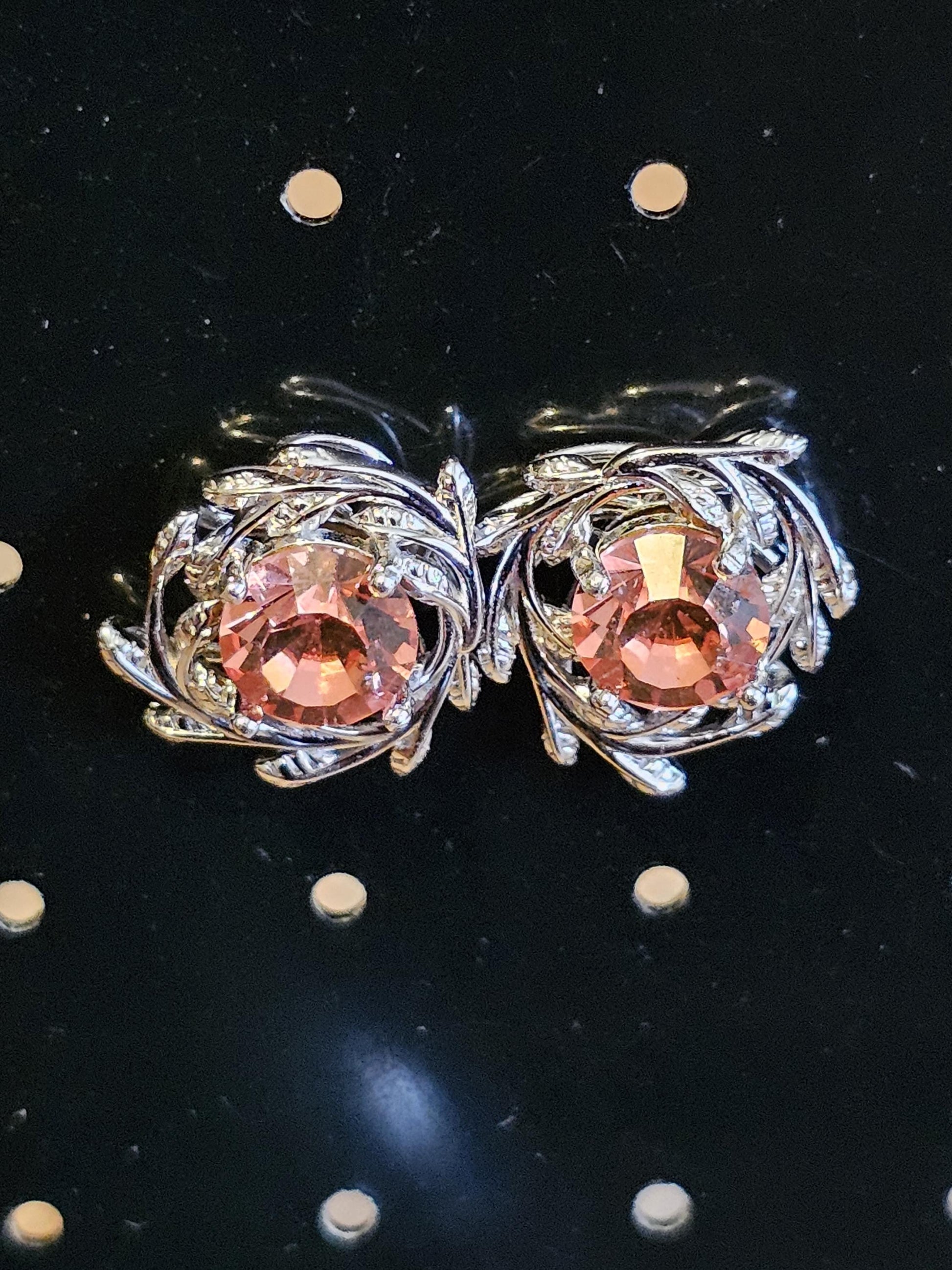 Uranium Glass Earrings in new Sterling Silver with Vintage 6mm Round cut rare Pink Uranium Glass stones that glow under black/UV light