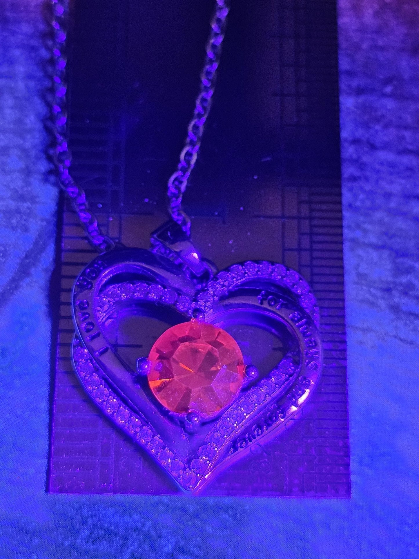 Uranium Glass Pendant w/ Necklace, new Sterling Silver setting with vintage Round cut Cadmium glass stone that glows under black/UV light