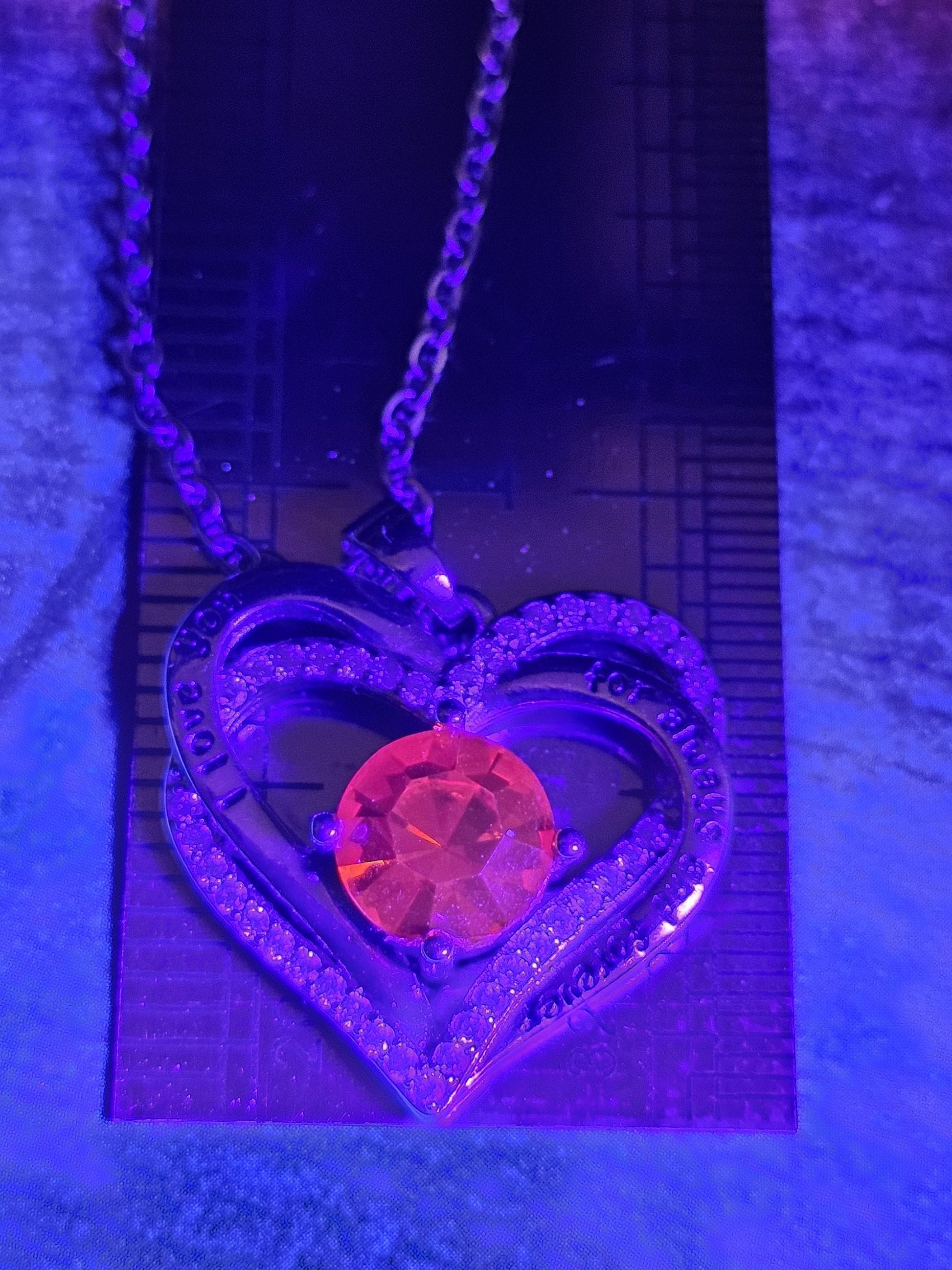 Uranium Glass Pendant w/ Necklace, new Sterling Silver setting with vintage Round cut Cadmium glass stone that glows under black/UV light