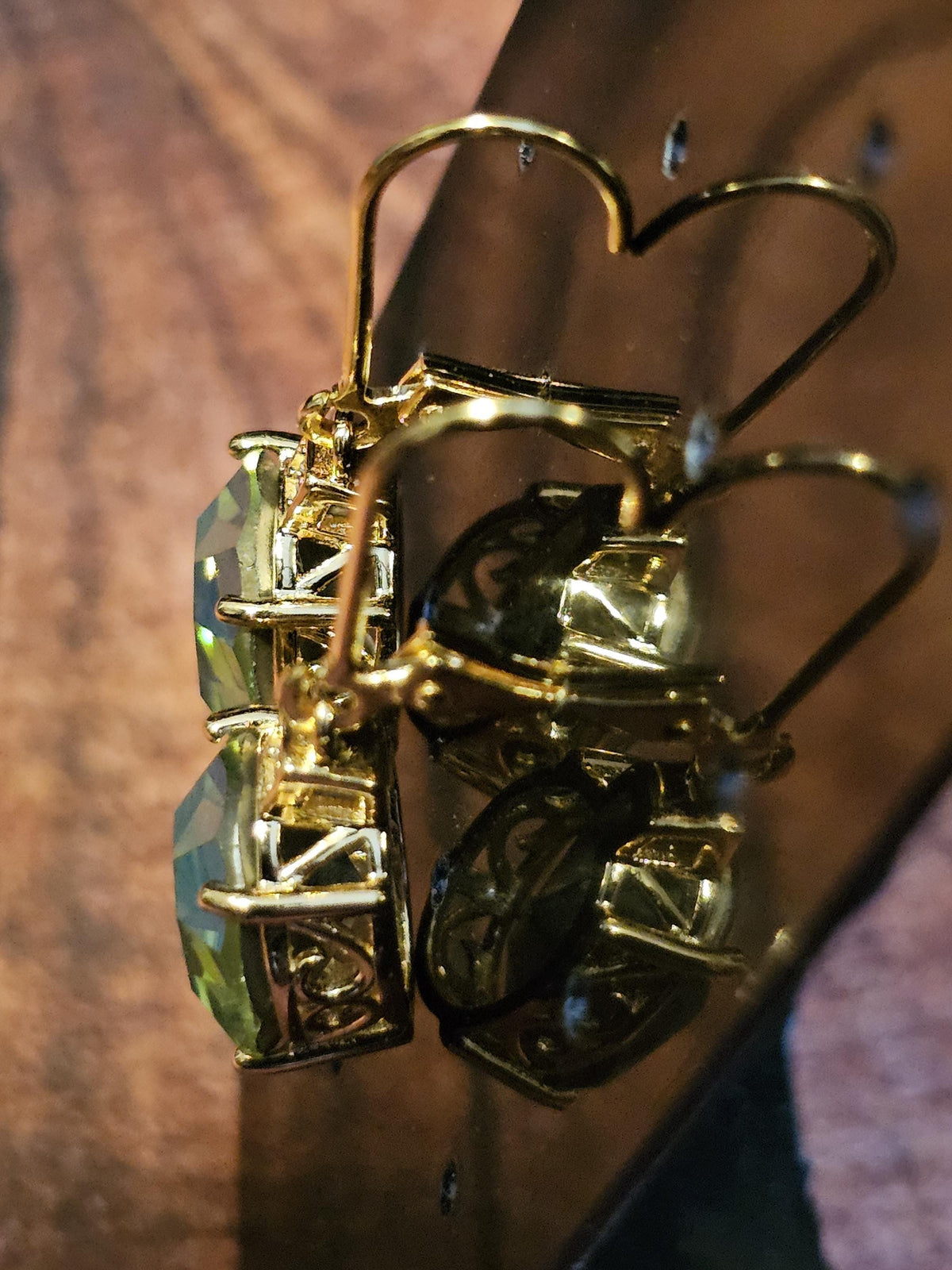 Uranium Glass Leverback Earrings in Sterling Silver with Vintage Oval cut 12x10mm AB Uranium Glass stones, that glow under black/UV light