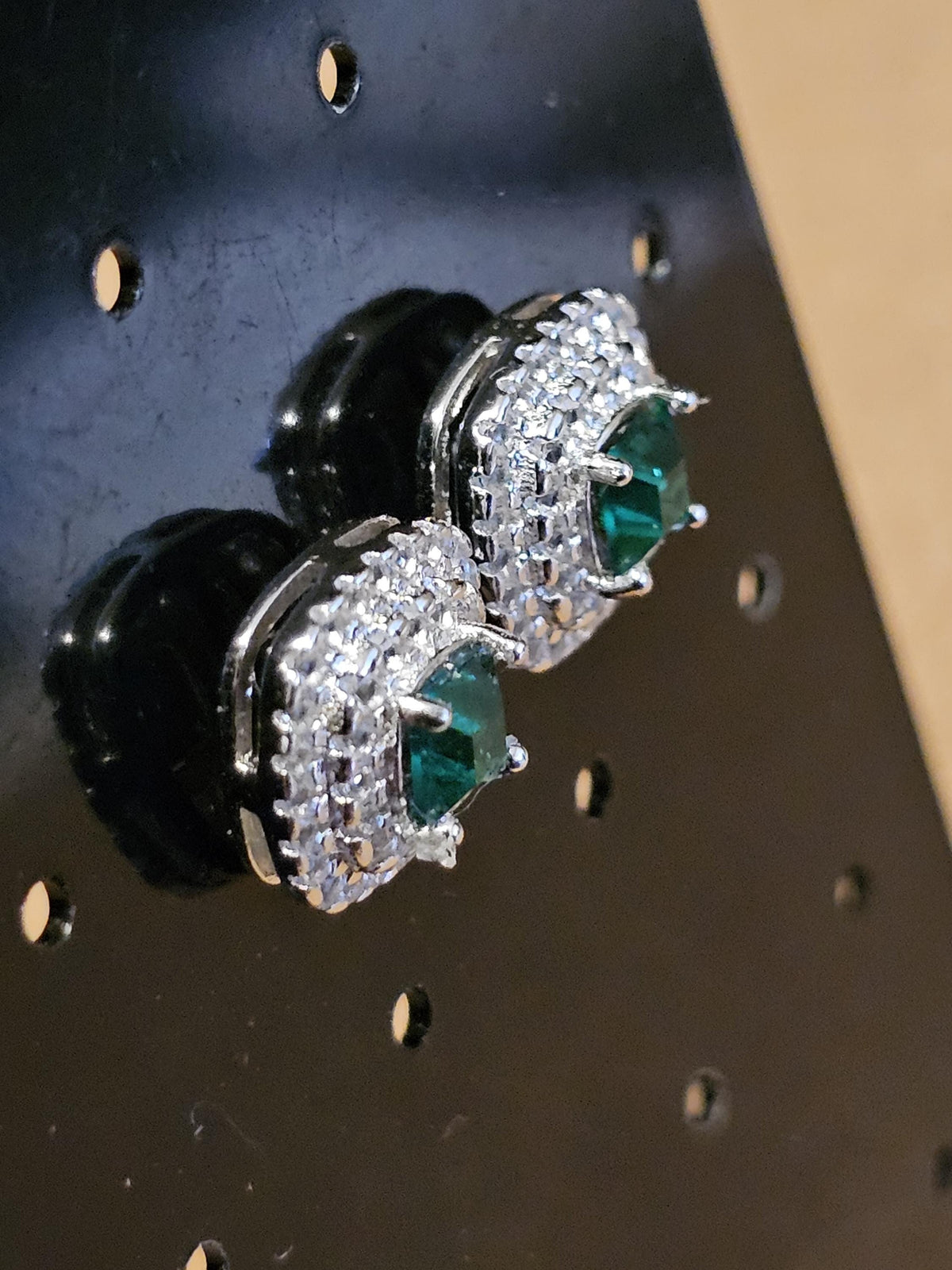 Uranium Glass Earrings vintage style in new Sterling Silver with Vintage Princess cut Uranium Glass stones, 6mm glows under black/UV light