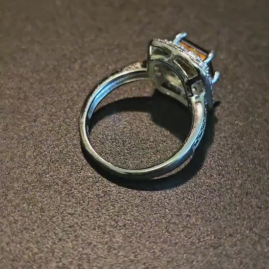 Uranium Glass Princess cut Ring size 4 to 10.5 Sterling Silver with super rare Blue Uranium glass stone that glows under black / UV light