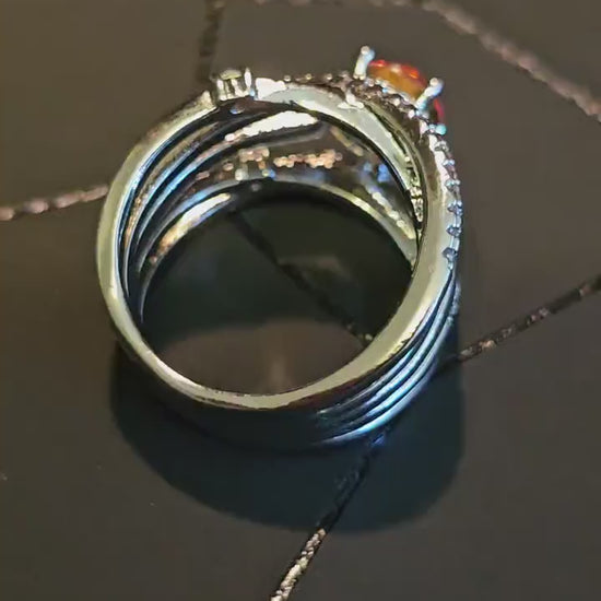 Uranium Glass Round cut Ring size 7 new Sterling Silver with a vintage Pink 6 mm Uranium glass stone that glows under black / UV light