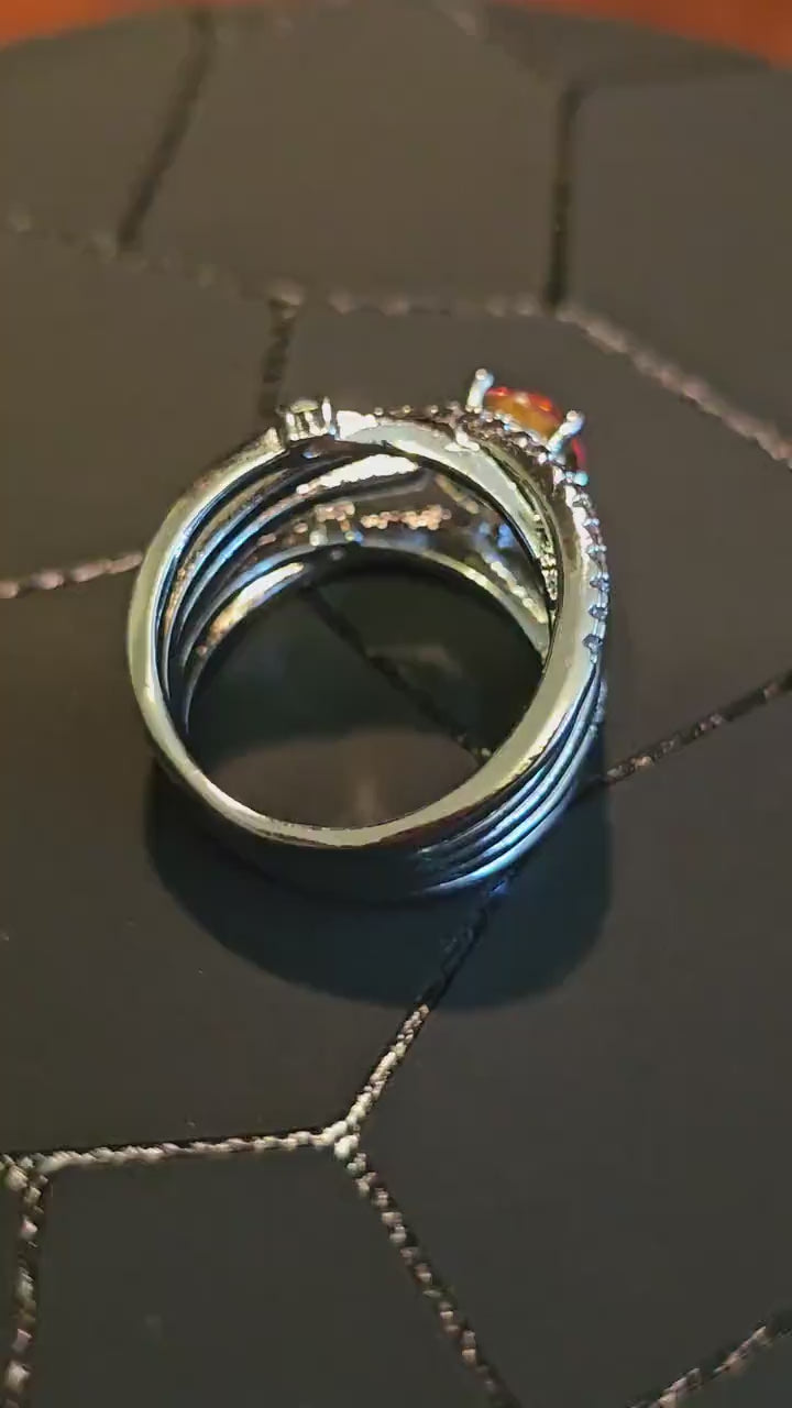 Uranium Glass Round cut Ring size 7 new Sterling Silver with a vintage Pink 6 mm Uranium glass stone that glows under black / UV light