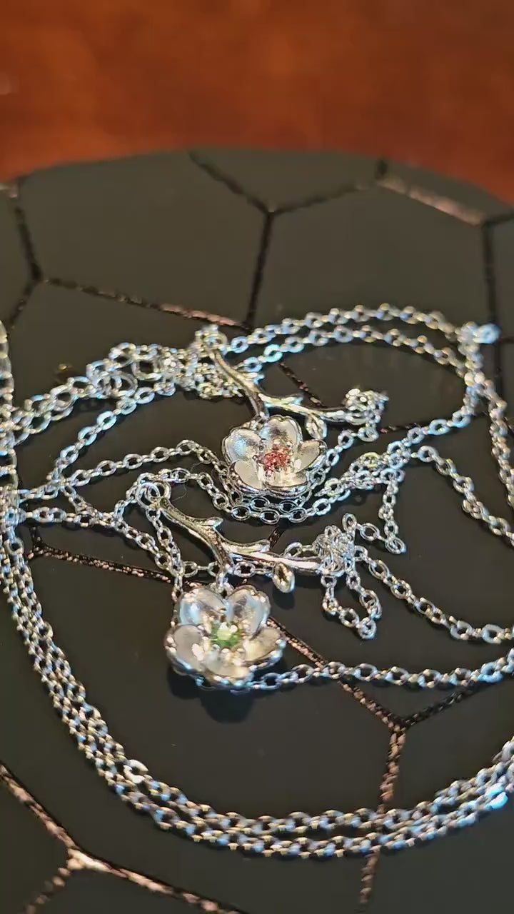 Uranium Glass Pendant w/ necklace beautiful new Sterling Silver setting with vintage Uranium glass stone that glows under black / UV light