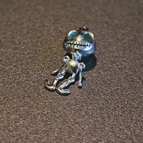 Uranium Glass Pendant new Sterling Silver pendant with a vintage Round cut Uranium Glass bead that glows under black / UV light