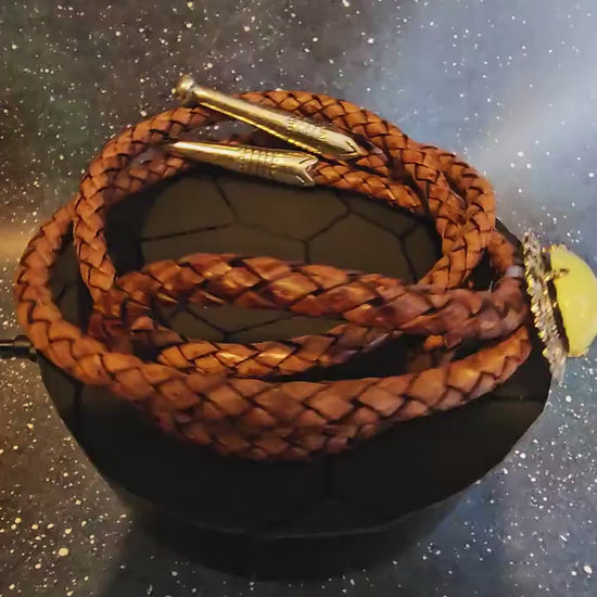 Uranium Glass Bolo Tie 25x18 mm Round top Cabochon cut Oval cut vintage Uranium glass stone Opal or Green that glows under Black / UV light